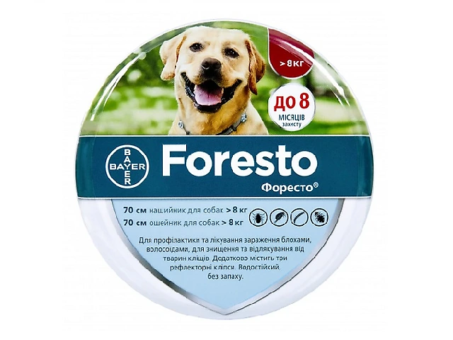 Foresto 70см, нашийник від зовнішніх паразитів для собак дрібних порід і кішок (flea and tick, 70сm)