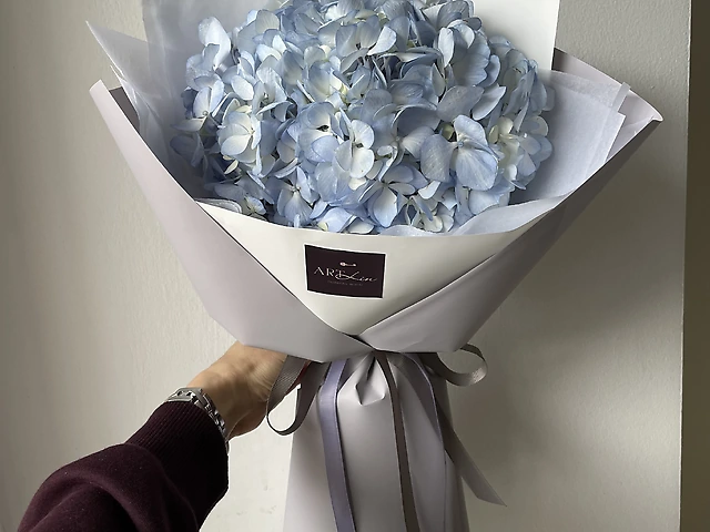 Блакитна гортензія в оформленні