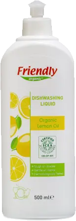 Органічний засіб для миття посуду торговельної марки "FRIENDLY ORGANIC". Лимонний сік 500мл.