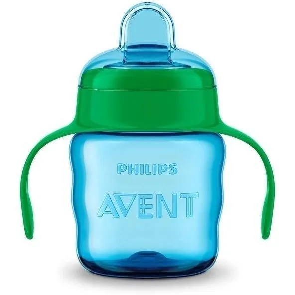 Чашка-непроливайка з м'яким носиком "Avent" блакитна, 200 мл, від 6+ місяців