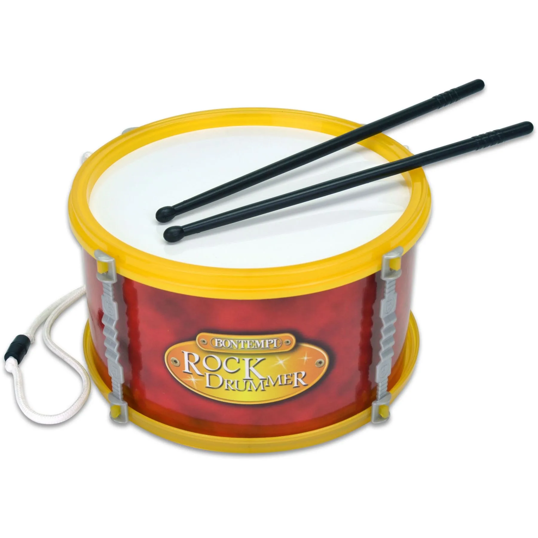 Червоний Барабан з плечовим ременем та паличками