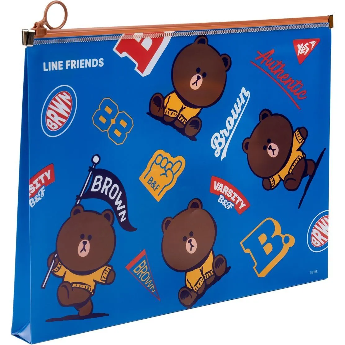 Папка-конверт YES А4 на блискавці "Line Friends"