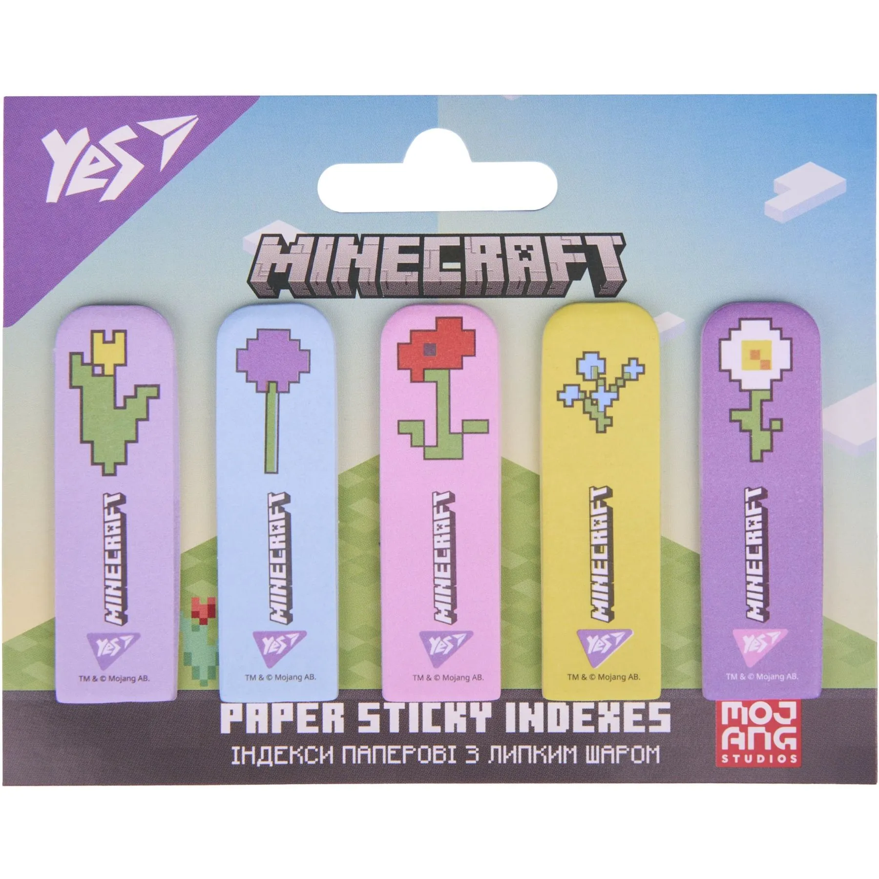 Індекси паперові Yes "Minecraft.Spring", 55*22мм, 100 шт (5x20)