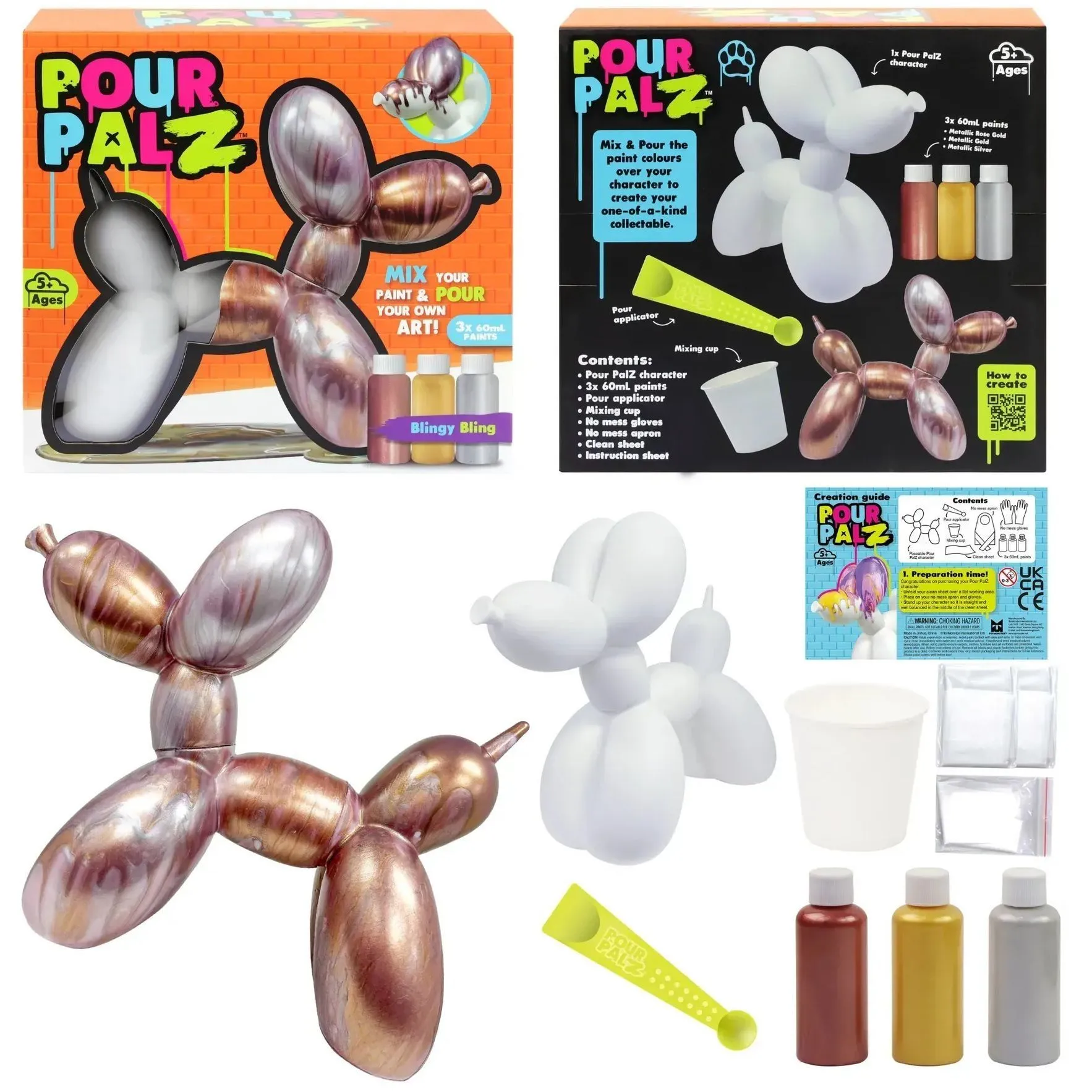 Pour Palz Набір для творчості Флюїд Арт - Balloon Dog "Блінг Блінг"