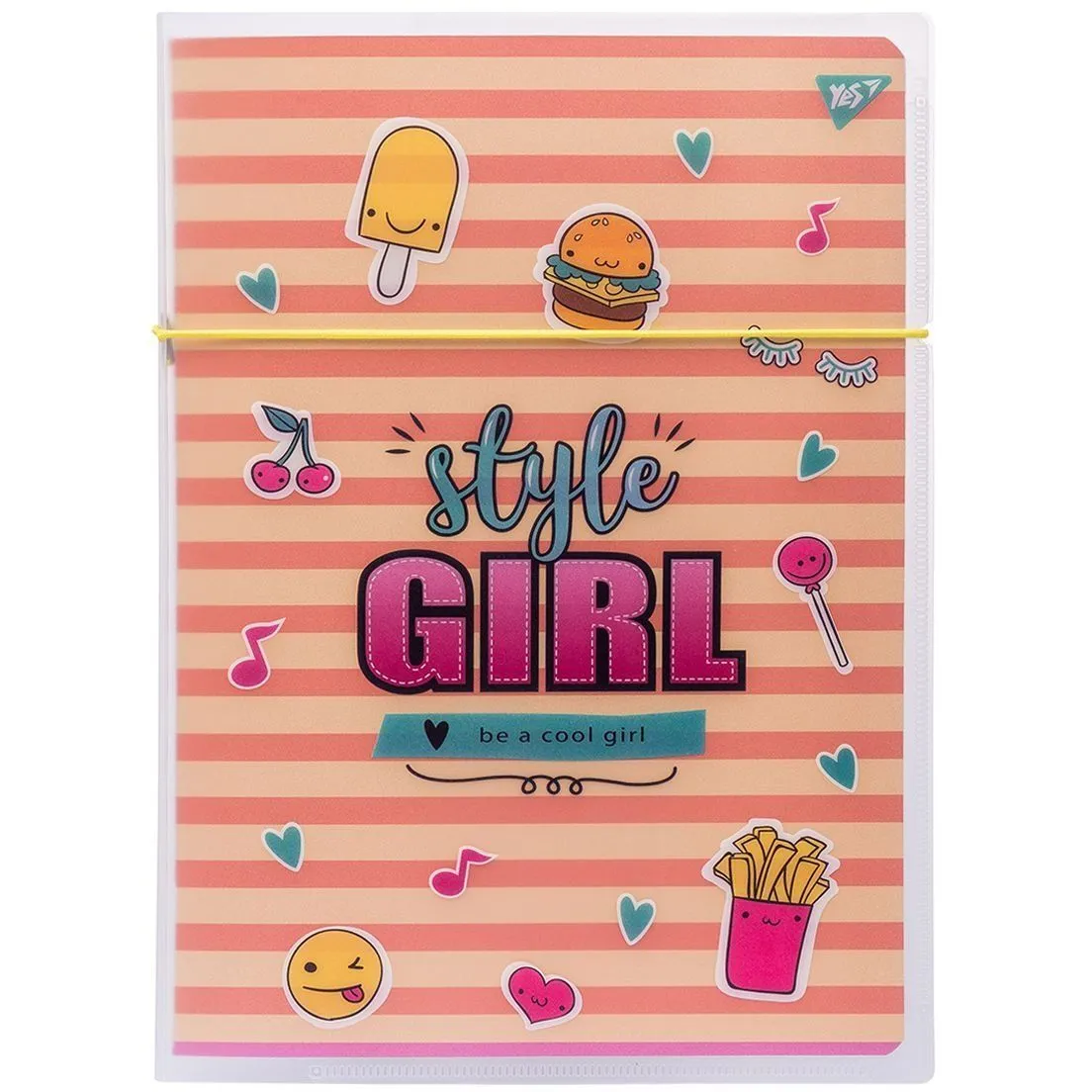 Зошит А4/48 кл. в пластиковій папці з малюнком "STYLE GIRL ORANGE" YES