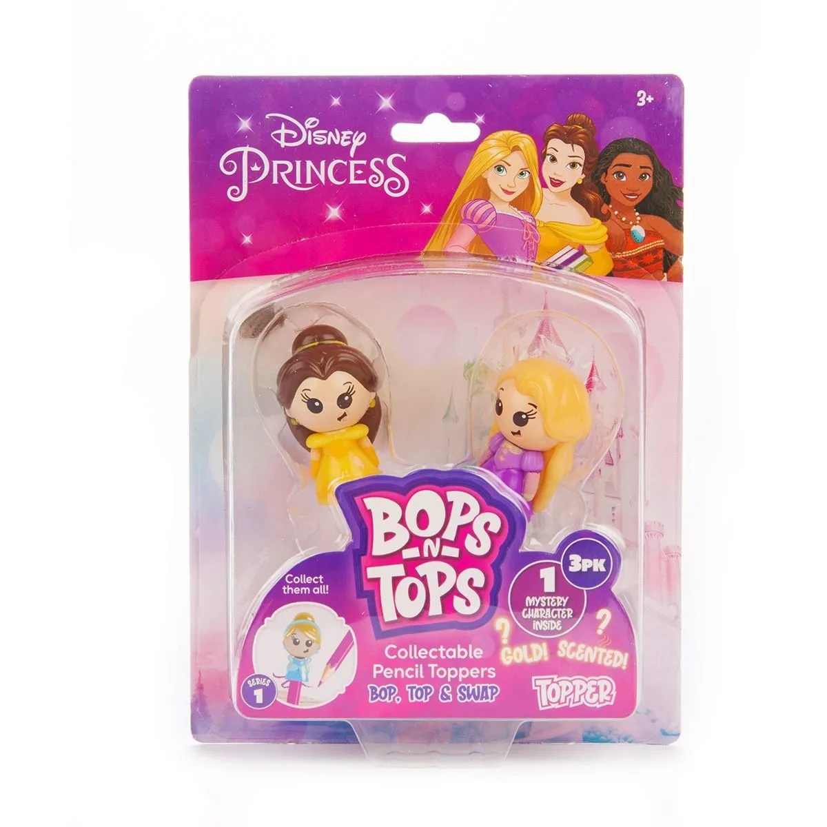 Набір колекційних фігурок-топерів SAMBRO серії "Bop n Tops"  ПРИНЦЕСИ ДІСНЕЙ (3 фігурки, в асорт.)