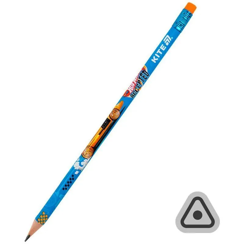 Олівець графітний з гумкою, тригранний HW