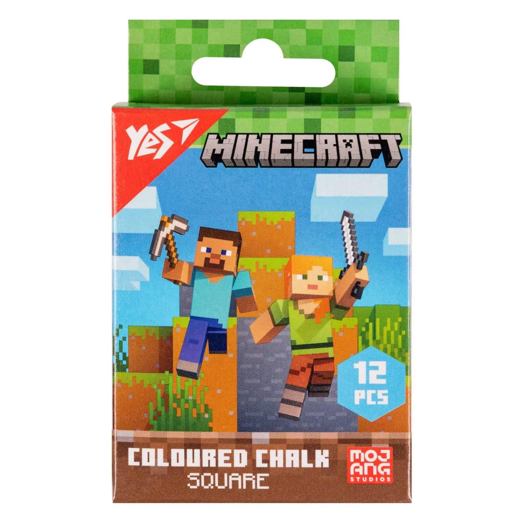 Мел цветной YES "Minecraft" квадратный 10х10х80 12 шт