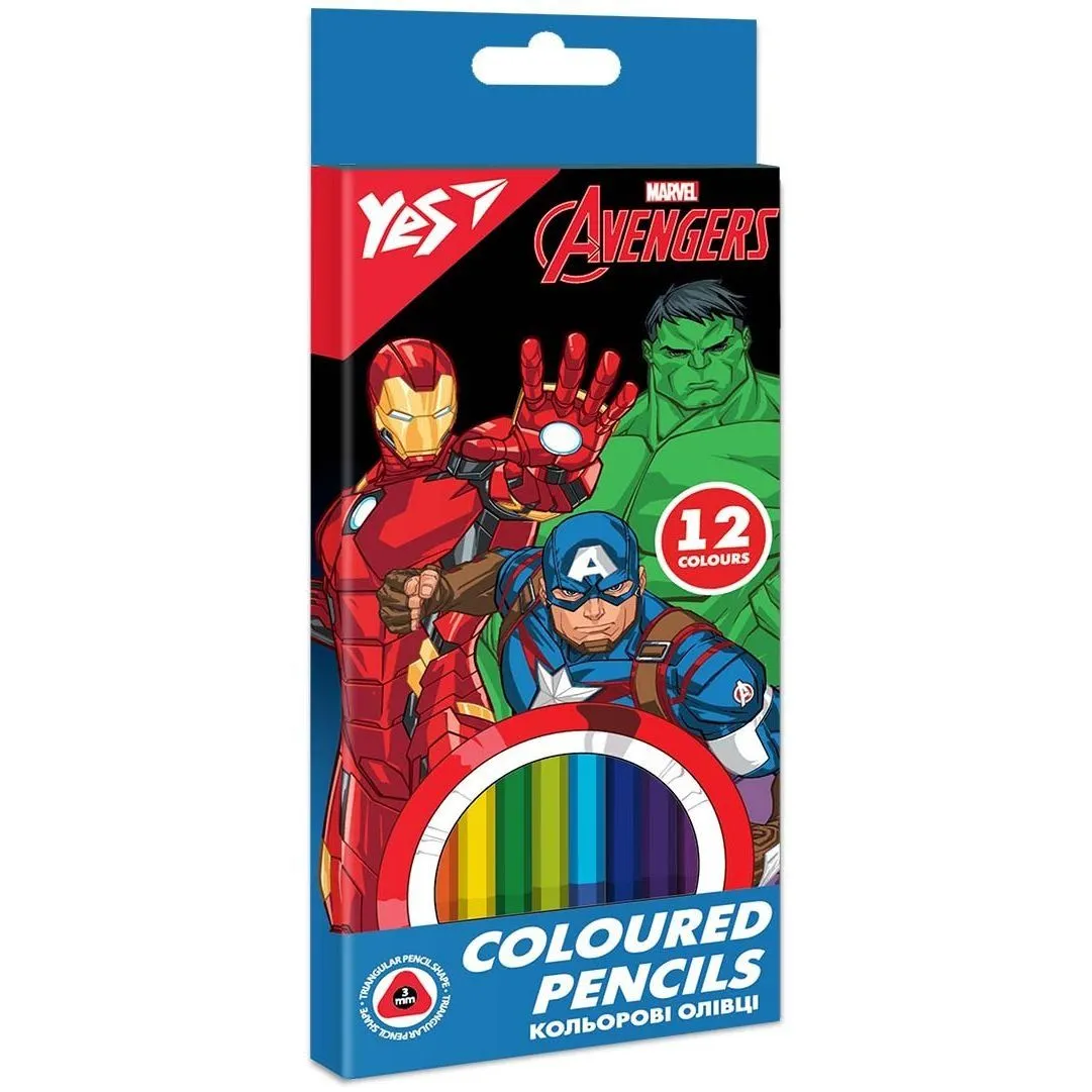 Олівці кольорові YES 12 кол. "Marvel.Avengers"