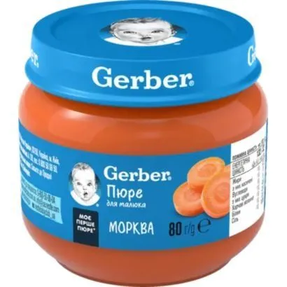 Пюре "Морква" 80 г, Gerber