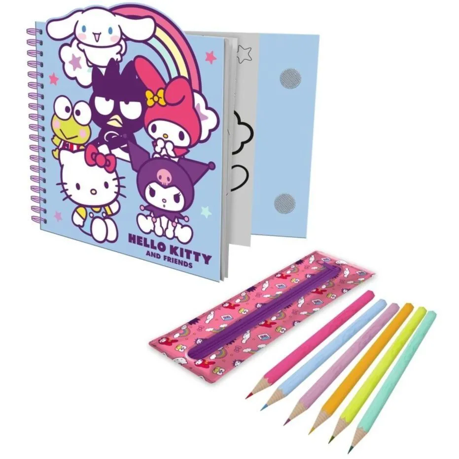 Зошит із завданнями Hello Kitty + олівці і знімний чохол