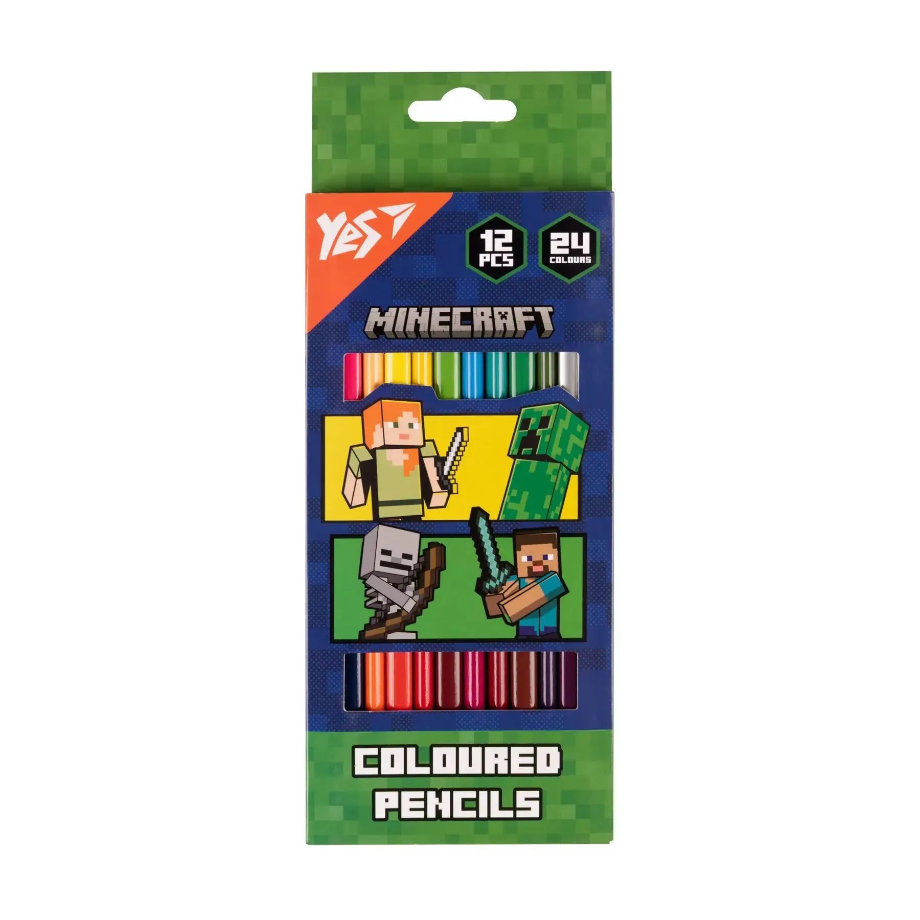 Олівці кольорові Yes 12/24 кол. "Minecraft. Heroes"