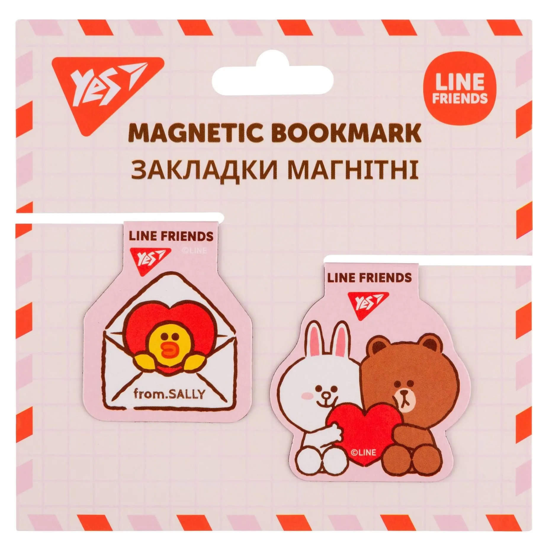 Закладки магнітні YES Line Friends, 2шт.