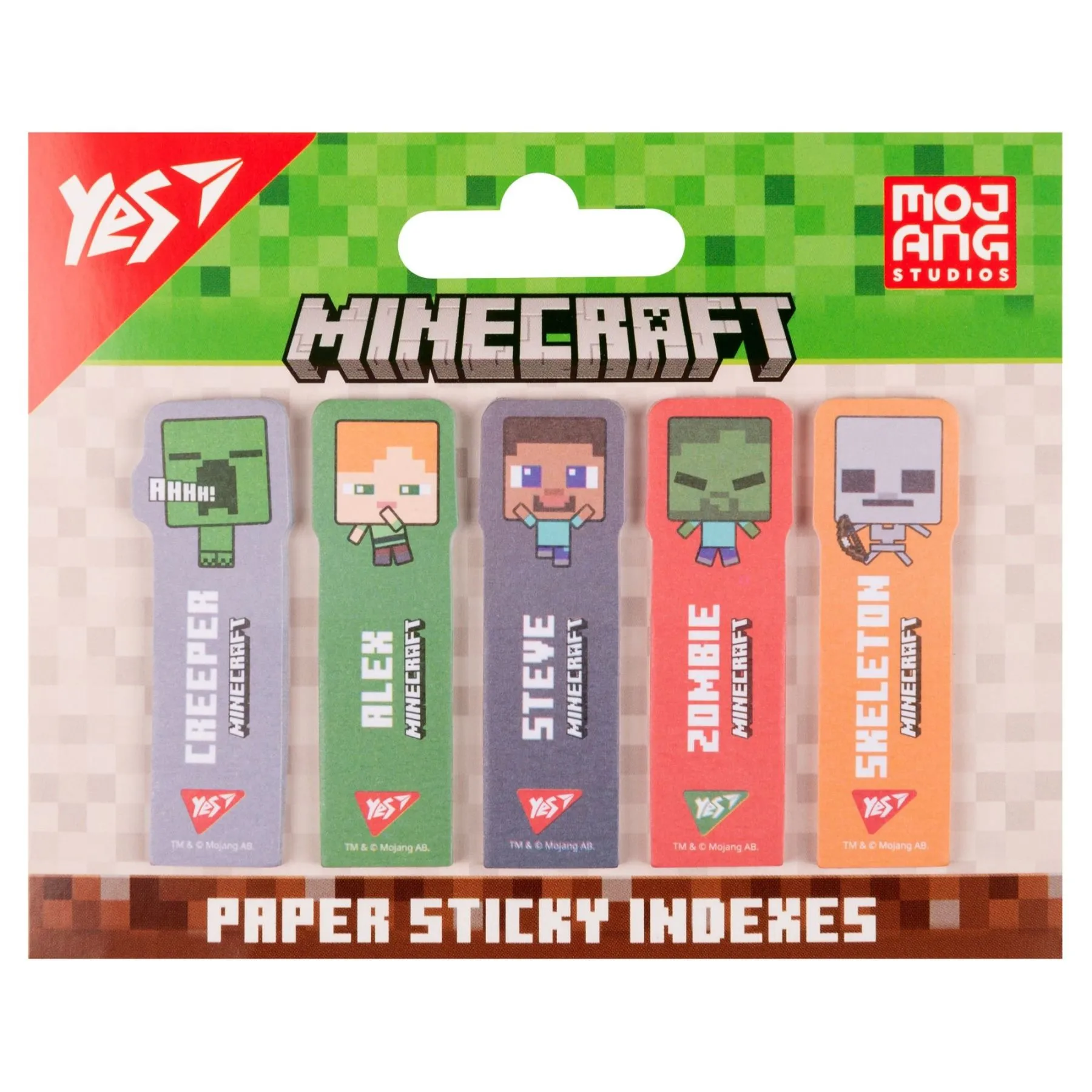 Індекси паперові Yes "Minecraft", 55*15мм, 100 шт (5x20)