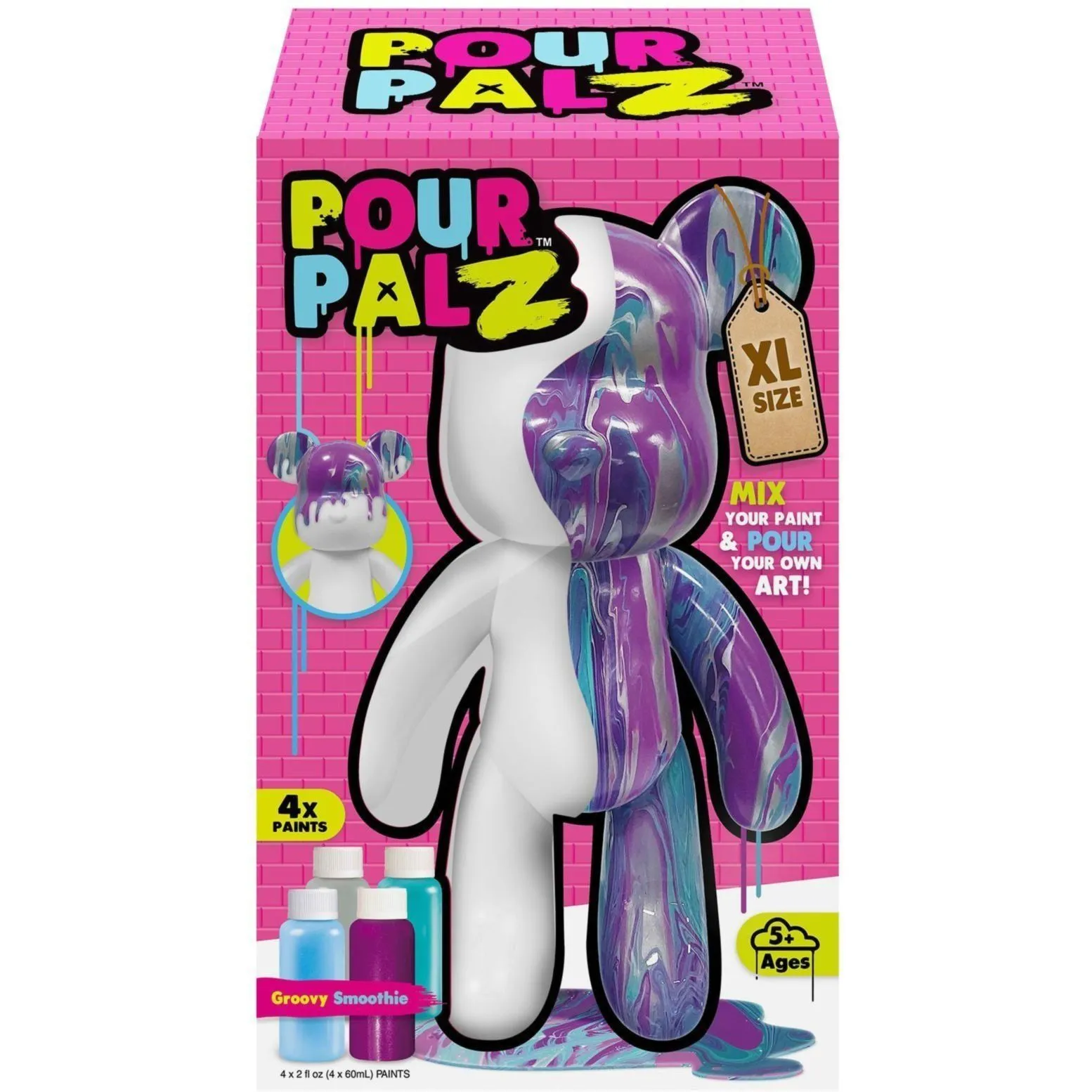 Pour Palz Набір для творчості Флюїд Арт - Ведмедик XL "Крутий Смузі"