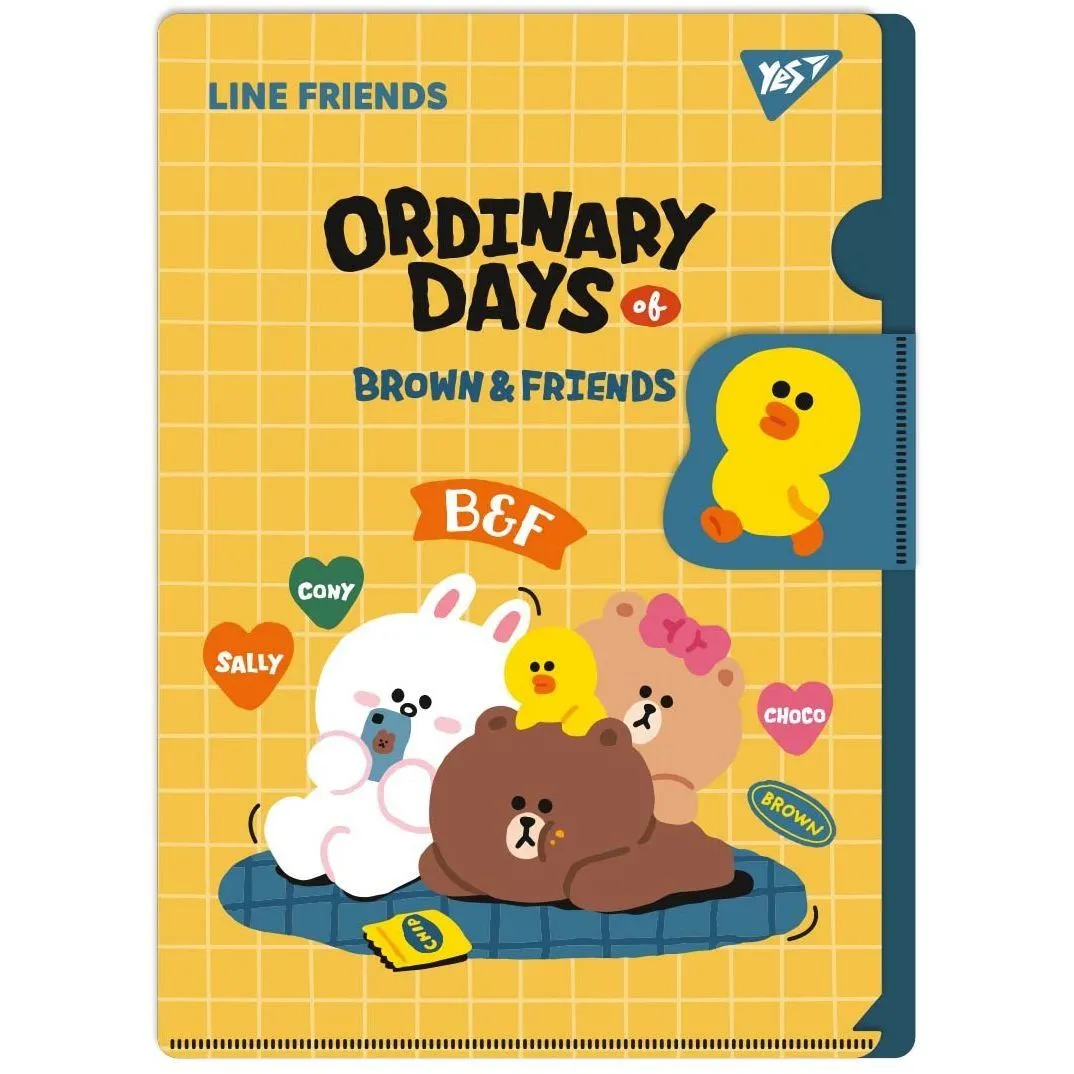 Папка-куток YES A4 з клапаном "Line Friends"