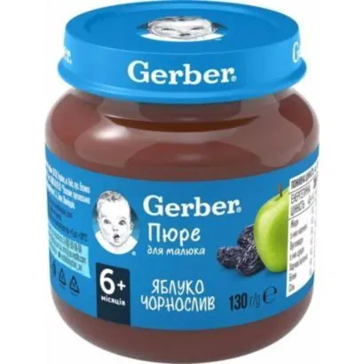 Пюре "Яблуко, чорнослив" 130 г, Gerber