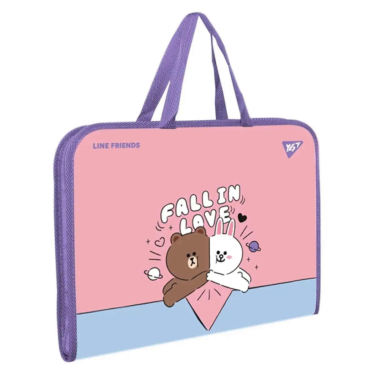 Папка-портфель Yes FC на блискавці з тканинними ручками "Line Friends. Choco and Cony"