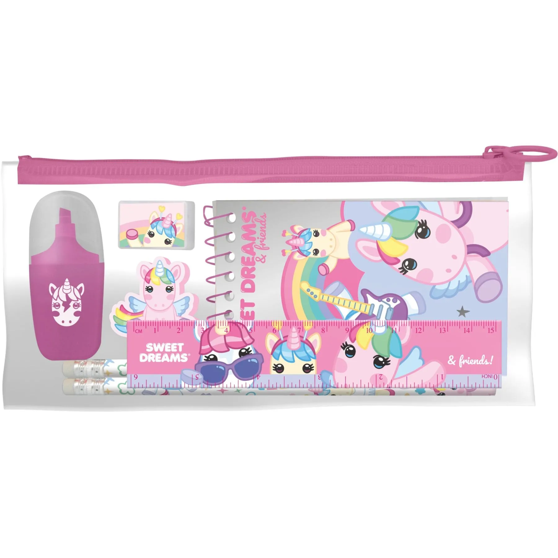 НАБІР КАНЦЕЛЯРСЬКОГО ПРИЛАДДЯ 7 ШТУК В СУМЦІ SWEET DREAMS &amp; FRIENDS