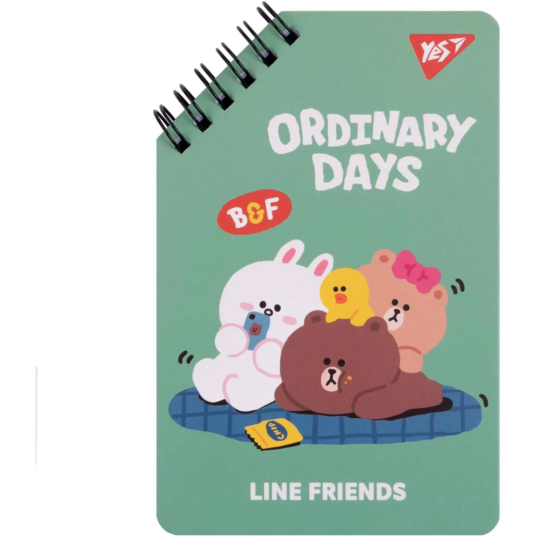 Блокнот YES 95х145 мм, 60 арк., подв. cпіраль "Line Friends" Ordinary days