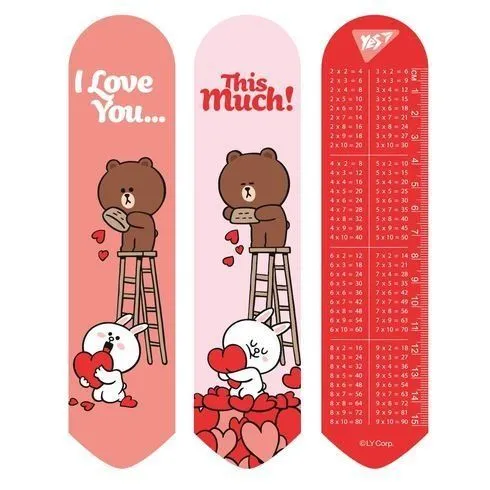 Закладинка 2D Yes "Line Friends hearts"