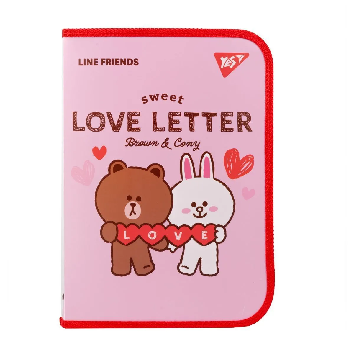 Папка факультативна YES A4 пласт. на блискавці "Line Friends" з внутр. кишенею