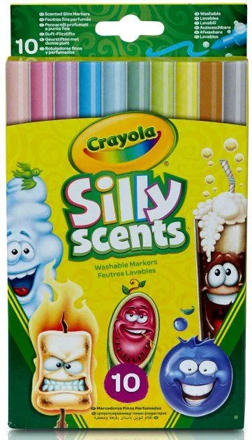 CRAYOLA Silly Scents Набір фломастерів, тонка лінія (washable) з ароматом, 10 шт