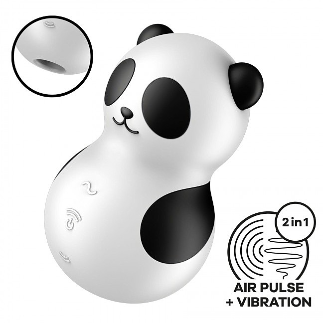 Вакуумний стимулятор з вібрацією Satisfyer Pocket Panda, 12 режимів вібрації, 11 рівнів вакууму