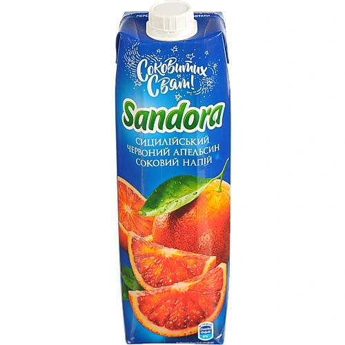 Сік Сандора 950мл червоний сицилійський апельсин