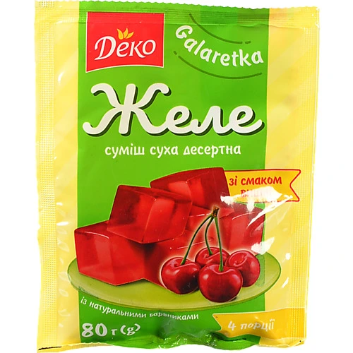 Желе зі смаком вишні Деко м/у 80г