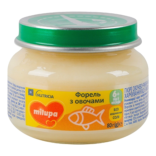 Пюре Milupa 80г овочево рибне від 6 міс.