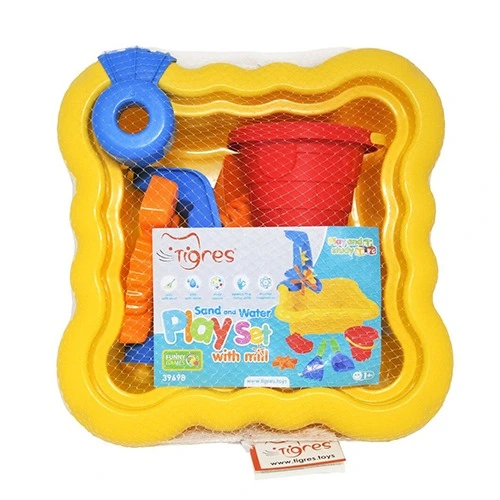 Набір д.піску та води Tigres 7ел з млинком жовтий 39698