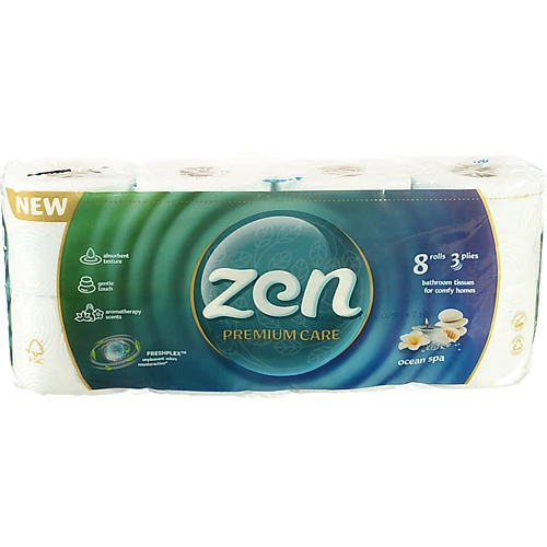 Туалетний папір Zen premium ocean spa 3 шари 8 рул