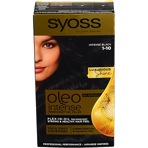 Фарба для волосся Oleo Intense Глибокий чорний 1-10 Syoss