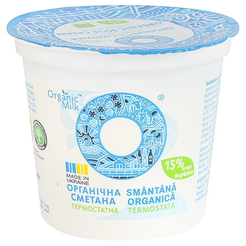 Сметана органічна термостатна [Organic Milkk 15%, 250 г стаканчик