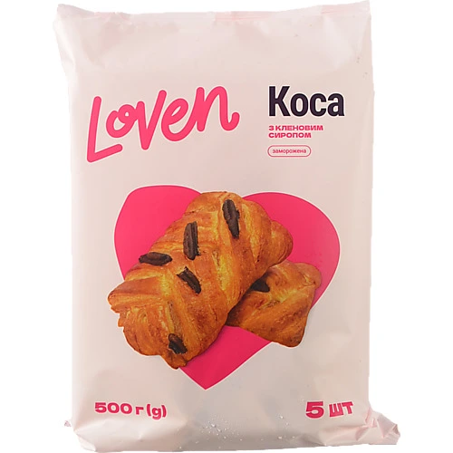 Коса Loven 500г з кленовим сиропом  (5шт х 100г)