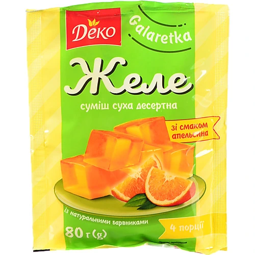 Желе зі смаком апельсина Деко м/у 80г