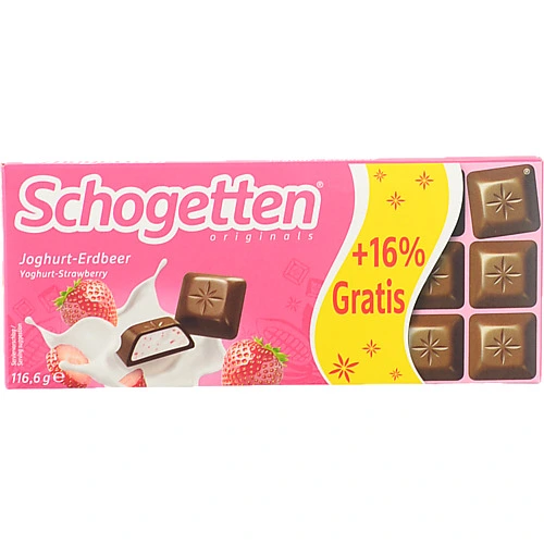 Шоколад Schogetten 116г молочний йогурт полуниця