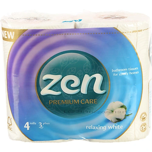 Туалетний папір Zen  premium 3 шари 4 рулони