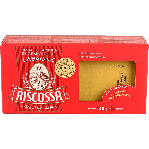 Паста Riscossa 500г лазанья з твердих сортів пшениці