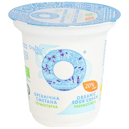 Сметана органічна термостатна [Organic Milkk 20%, 250 г стаканчик