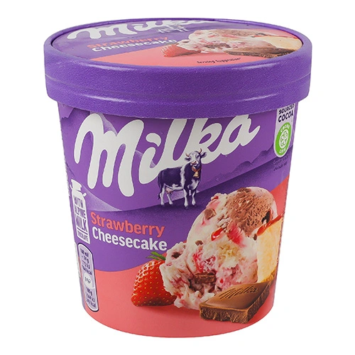 Морозиво Milka 314г полуничний чізкейк відро
