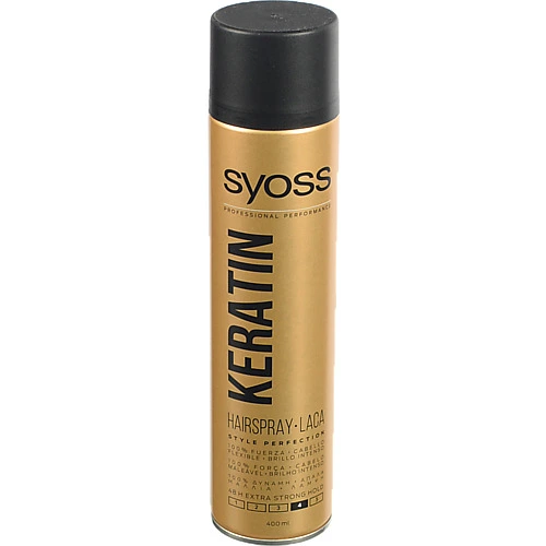 Лак для волосся екстрасильної фіксації Keratin Syoss 400мл