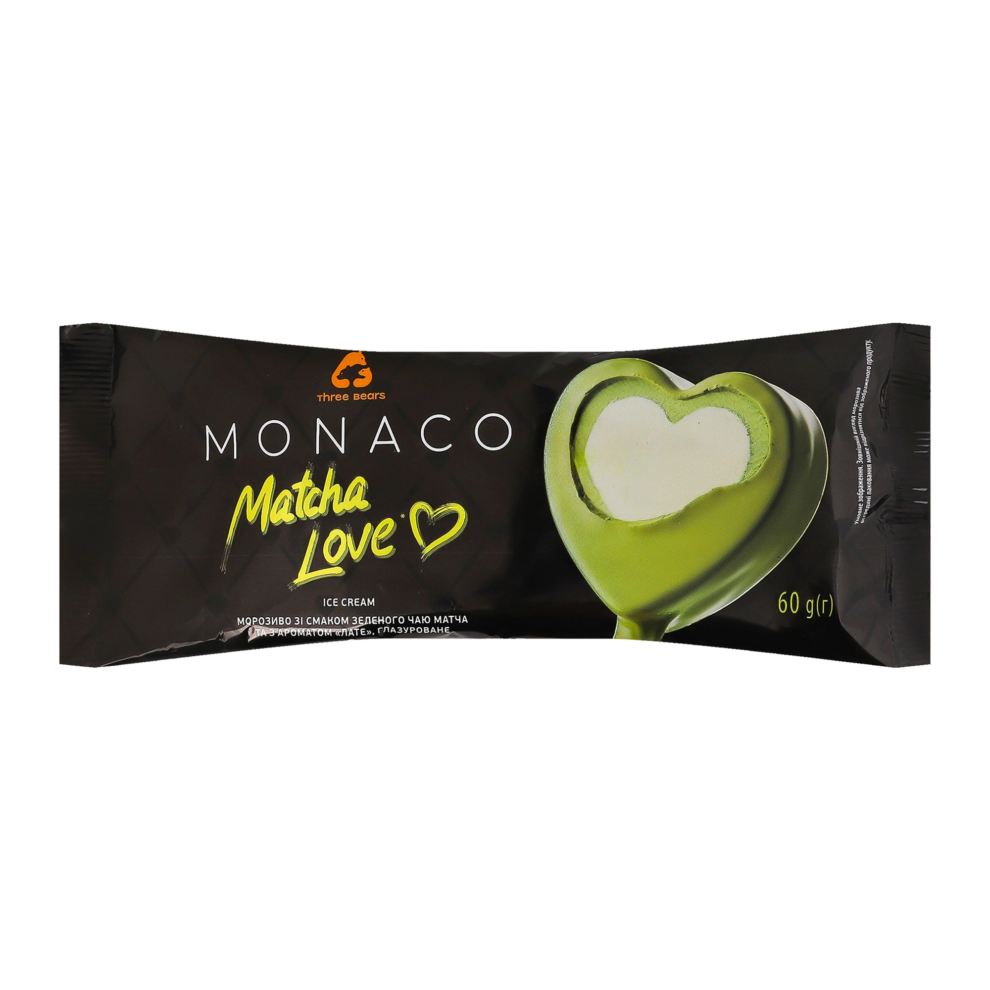 Морозиво Три Ведмеді 60г monaco matcha love  глаз.