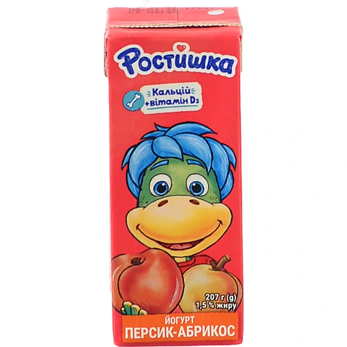 Йогурт 1.5% питний Персик-абрикос Ростишка т/п 207г