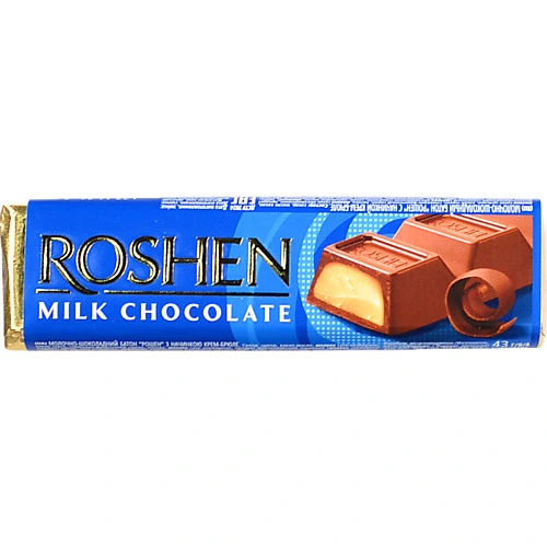 Батончик молочно-шоколадний з начинкою крем-брюле Roshen 43г