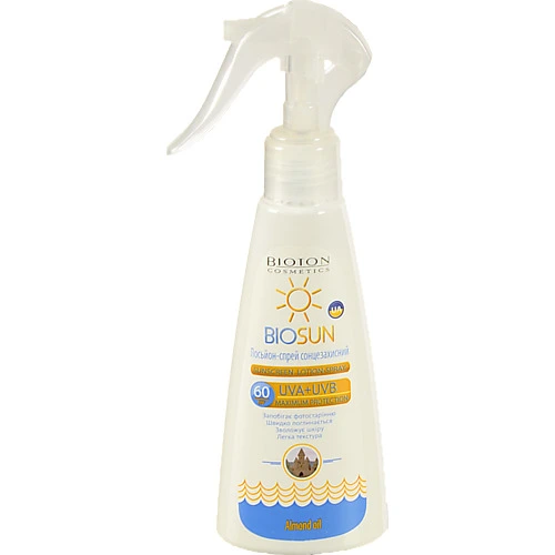Сонячний лосьйон-спрей Biosun SPF 60 з мигдальною олією 150 мл