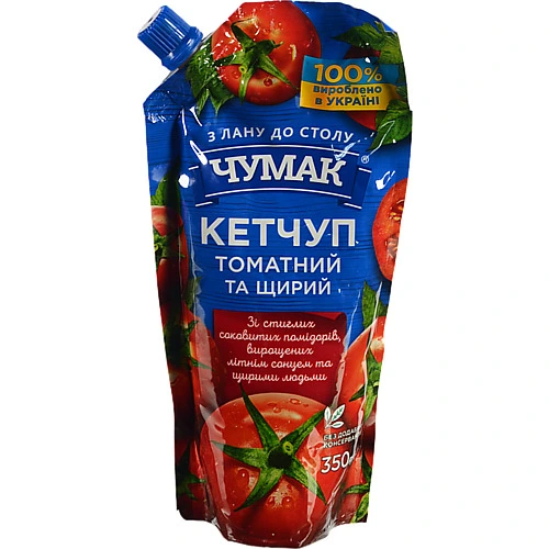 Кетчуп Чумак 350г томатний д.п