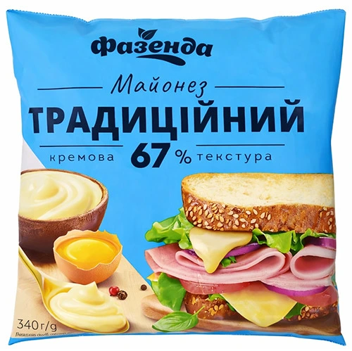 Майонез Фазенда 340г традиційний 67%д.п.
