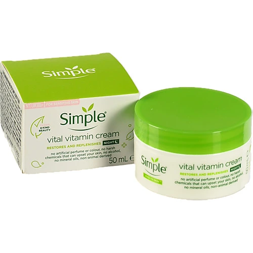 Крем Simple 50мл нiчний вiтамiнний kind to skin